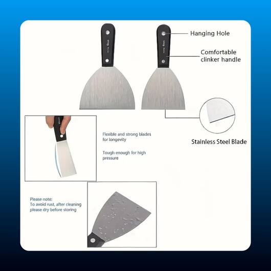 7-Piece Multi-Size Stainless Steel Metal Putty Tool Set