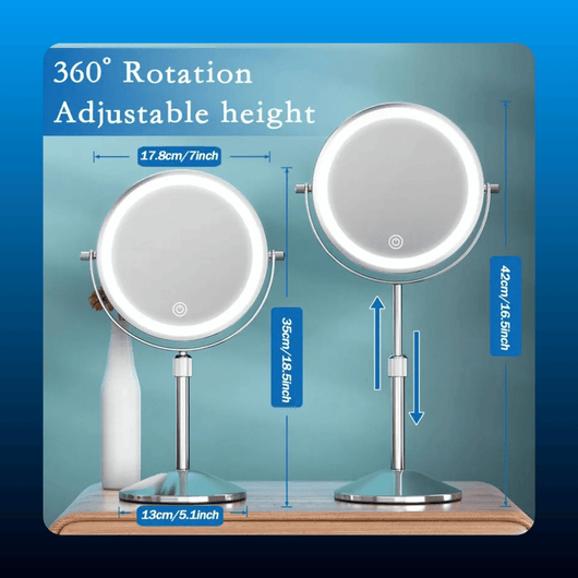 Rechargeable LED Vanity Mirror, Double Sided