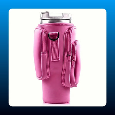 Neoprene Water Bottle Carrier with Pockets