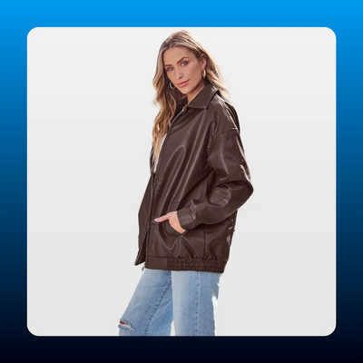 Oversized Faux Leather Jacket