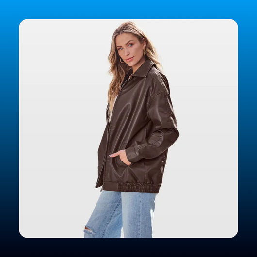 Oversized Faux Leather Jacket