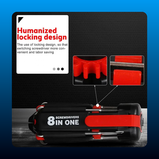 8-in-1 Multi-Tool Screwdriver with LED Flashlight