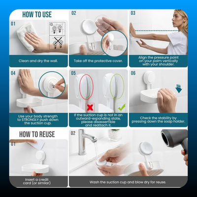Easy to Install Soap & Dish Soap Holder