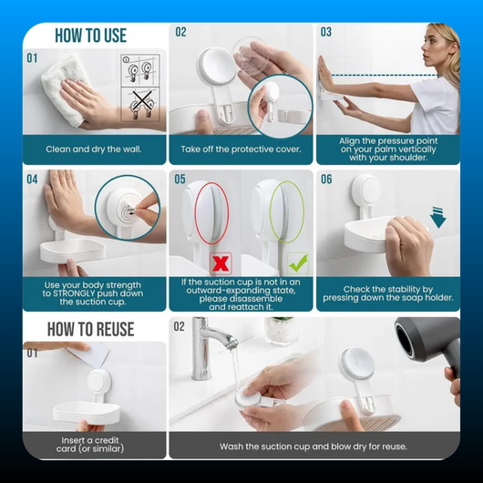 Easy to Install Soap & Dish Soap Holder