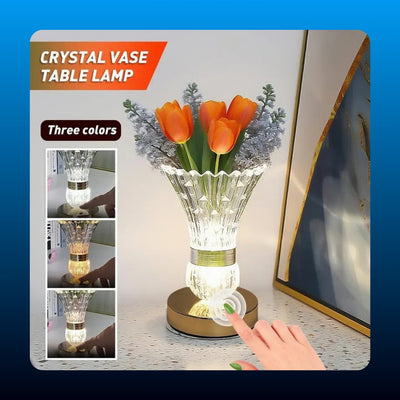 Crystal Vase Touch Table Lamp