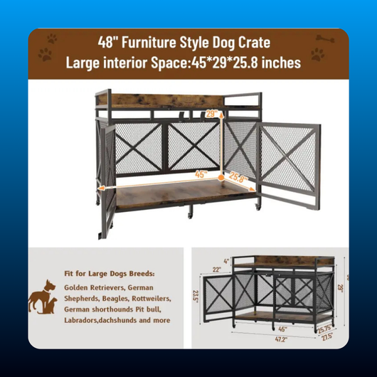 48 Inch Wooden Dog Crate Table