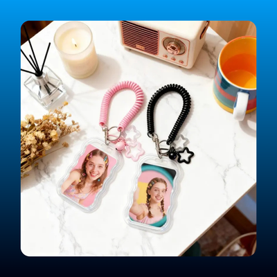 2-Pack Photo Card Holder Keychain
