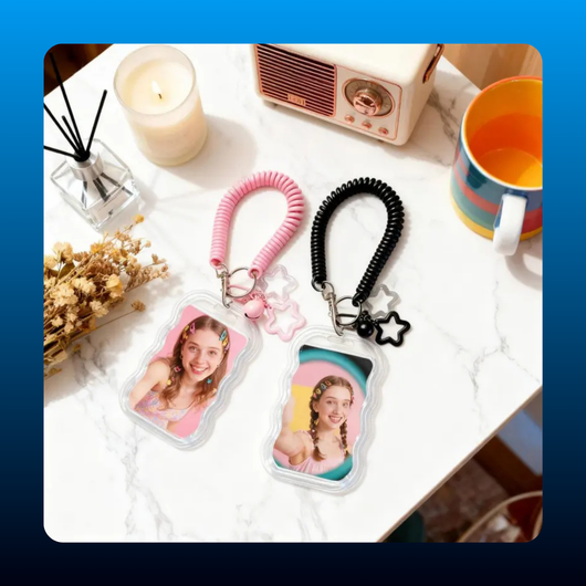 2-Pack Photo Card Holder Keychain