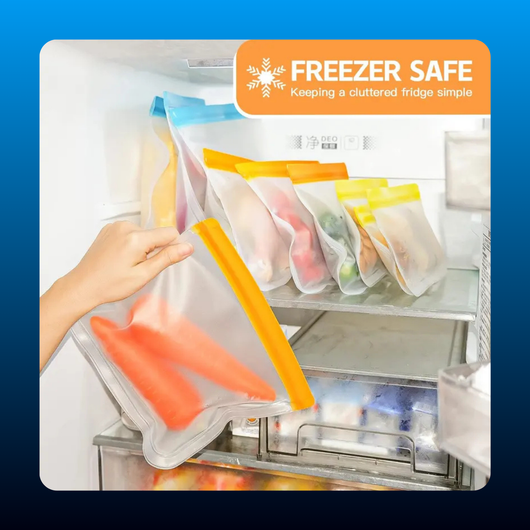 10 Pack Dishwasher Safe Reusable Bags Silicone