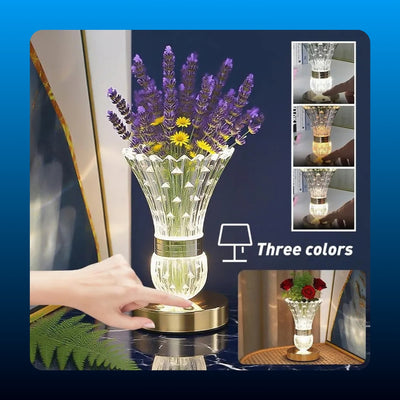 Crystal Vase Touch Table Lamp