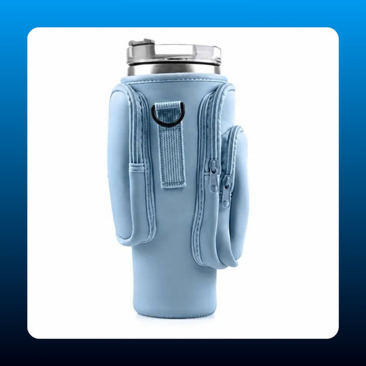 Neoprene Water Bottle Carrier with Pockets