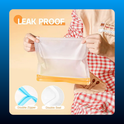 10 Pack Dishwasher Safe Reusable Bags Silicone