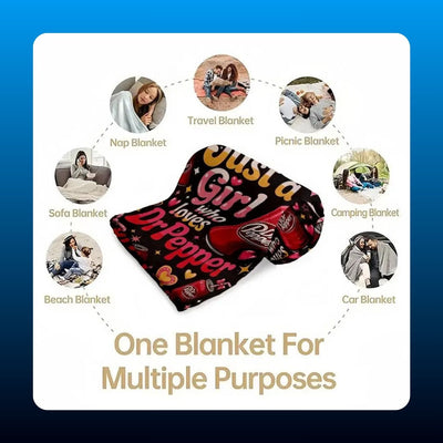 Soda Lover Cozy Flannel Throw Blanket