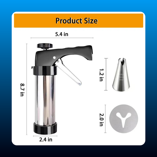 Stainless Steel Cookie Press Gun Kit
