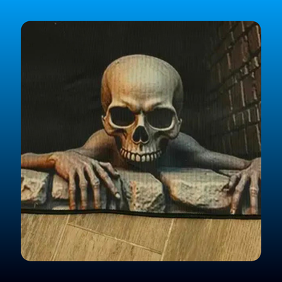 3D Illusion Skull Halloween Door Mat