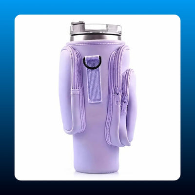 Neoprene Water Bottle Carrier with Pockets