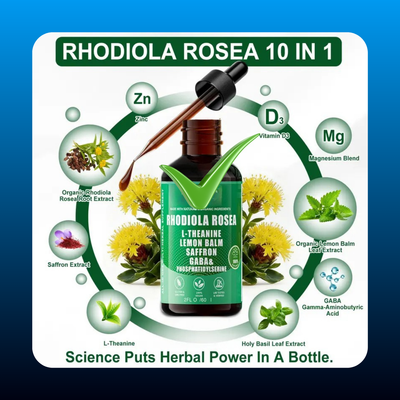 Organic 10 in 1 Rhodiola Rosea Liquid Drops