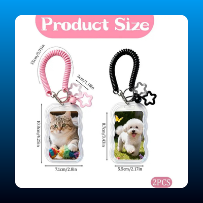 2-Pack Photo Card Holder Keychain