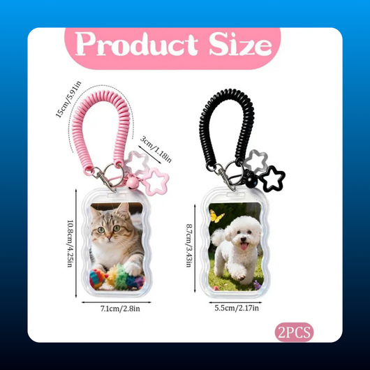 2-Pack Photo Card Holder Keychain