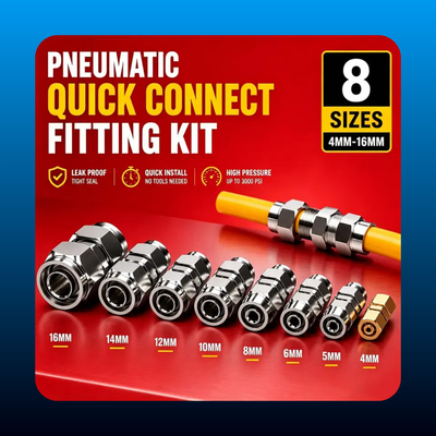 Heavy Duty Quick Connect Truck Air Line Fittings Kit (16 pcs)