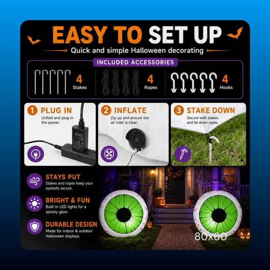 Light Up Inflatable Eyeballs (2 Pack)