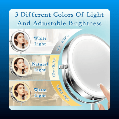 Rechargeable LED Vanity Mirror, Double Sided