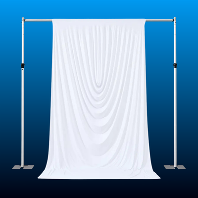 White Swag Backdrop Curtain Panel