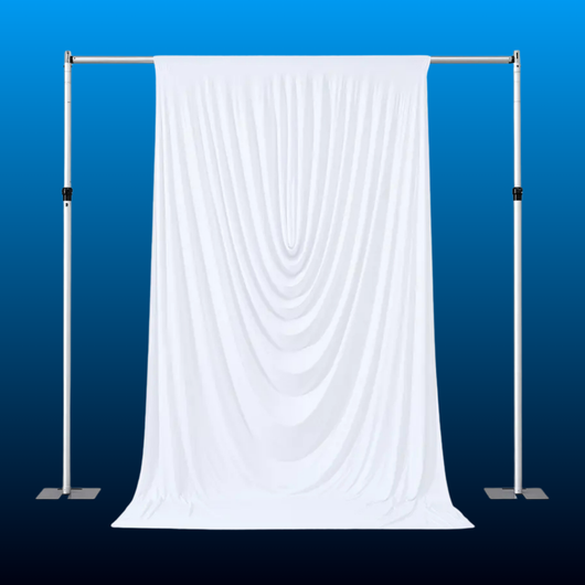 White Swag Backdrop Curtain Panel