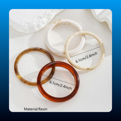 Vintage Resin Amber Acrylic Bangles Set