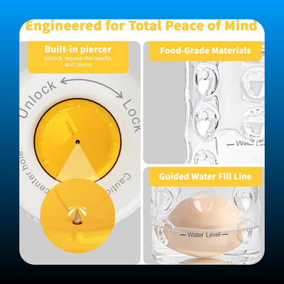 Hand-Operated Egg Peeler with Piercer