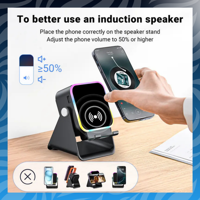 5 in 1 Wireless Induction Audio Speaker Stand