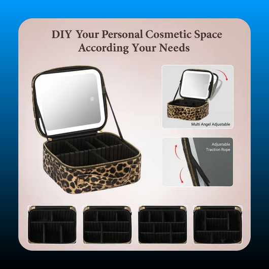 3-in-1 LED Vanity Makeup Bag with 3 Detachable Mirrors