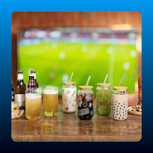 Glass Tumblers with Bamboo Lids (10 Pack)