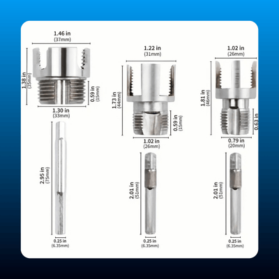 3-Piece Alloy Pipe Threading Tool Set