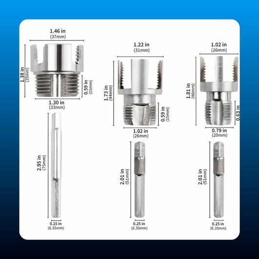 3-Piece Alloy Pipe Threading Tool Set