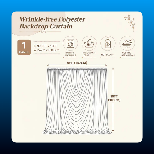 White Swag Backdrop Curtain Panel