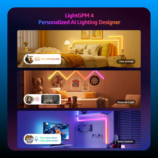 8-Piece Set AI Smart RGB Wall LED Lights