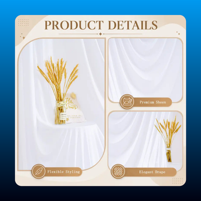 White Swag Backdrop Curtain Panel