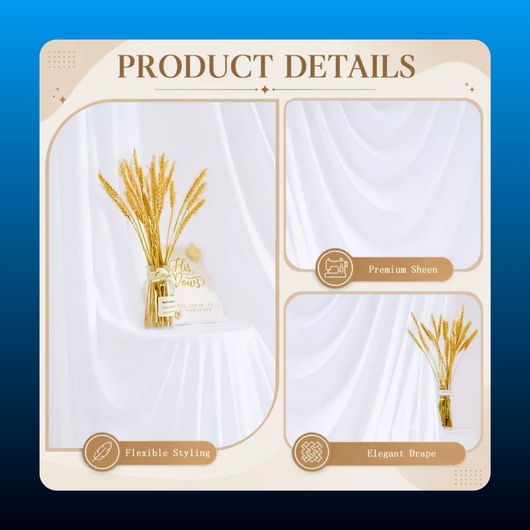 White Swag Backdrop Curtain Panel