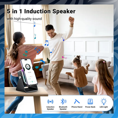 5 in 1 Wireless Induction Audio Speaker Stand