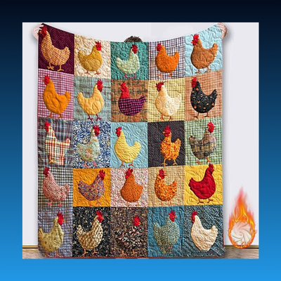Chicken Pattern Fleece Throw Blanket (60x80 inches)