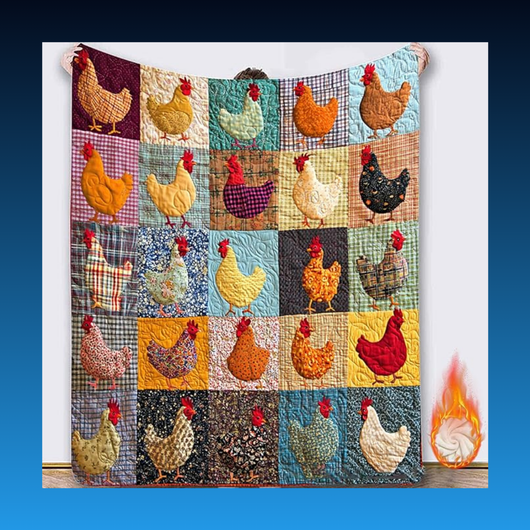 Chicken Pattern Fleece Throw Blanket (60x80 inches)