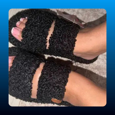 Fuzzy Open Toe House Slippers