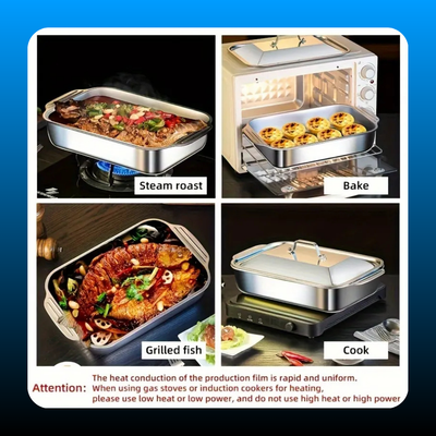Non-Stick Stainless Steel Baking Pans with Lids