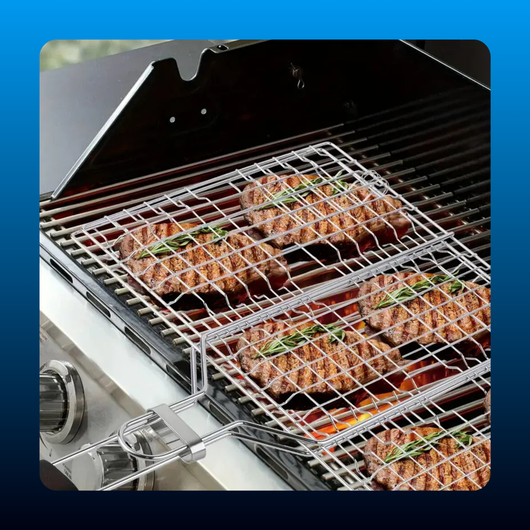 Rust-Free Steel Fold-and-Go Fish Grilling Basket