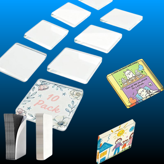 Clear Acrylic DIY Fridge Magnets (10 Pcs)
