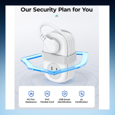 Portable Travel Power Strip with USB