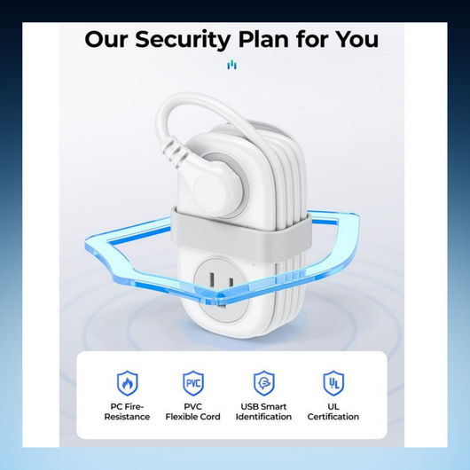 Portable Travel Power Strip with USB