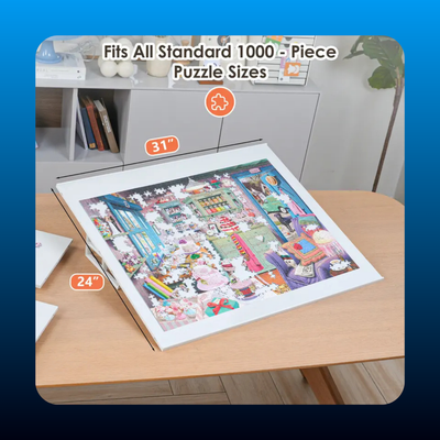 Tilting Puzzle Board with 6 Modular Panels & Stand