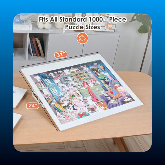 Tilting Puzzle Board with 6 Modular Panels & Stand